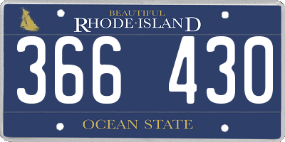 RI license plate 366430