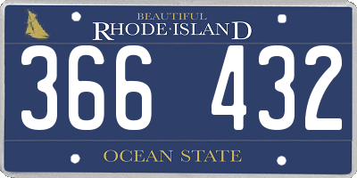 RI license plate 366432