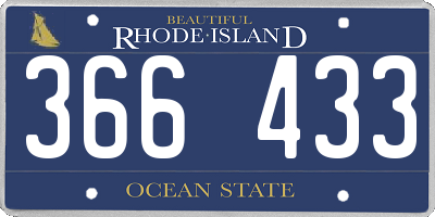 RI license plate 366433