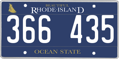 RI license plate 366435