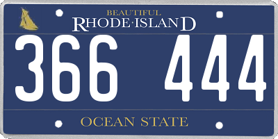 RI license plate 366444