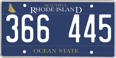 RI license plate 366445