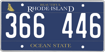 RI license plate 366446