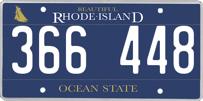 RI license plate 366448