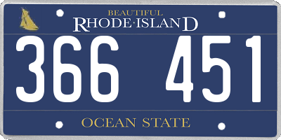 RI license plate 366451