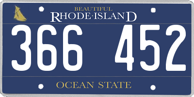 RI license plate 366452