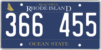RI license plate 366455