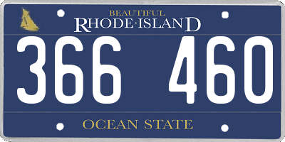 RI license plate 366460