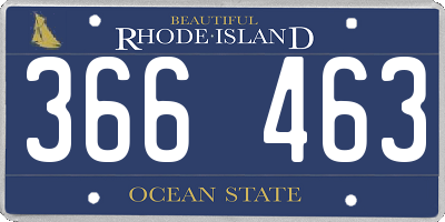 RI license plate 366463