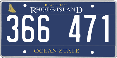 RI license plate 366471