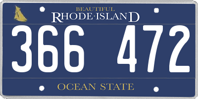 RI license plate 366472