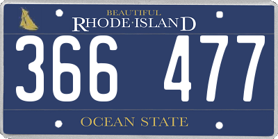 RI license plate 366477