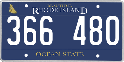 RI license plate 366480