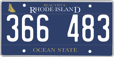 RI license plate 366483