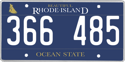 RI license plate 366485