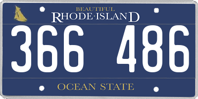 RI license plate 366486