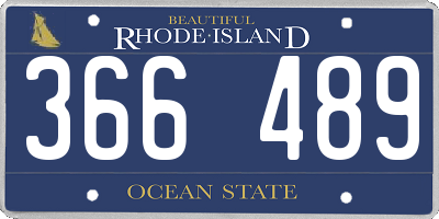 RI license plate 366489
