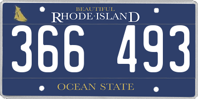 RI license plate 366493