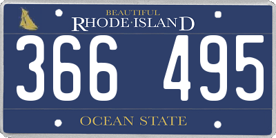 RI license plate 366495