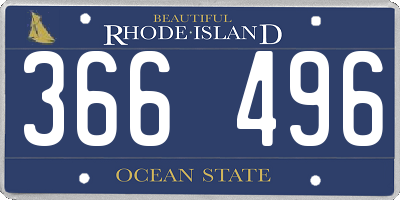 RI license plate 366496