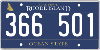 RI license plate 366501