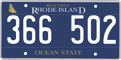 RI license plate 366502