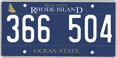 RI license plate 366504