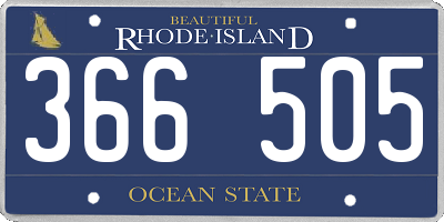RI license plate 366505