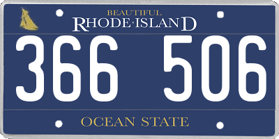 RI license plate 366506