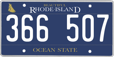 RI license plate 366507