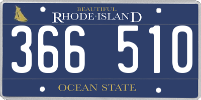 RI license plate 366510