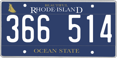 RI license plate 366514