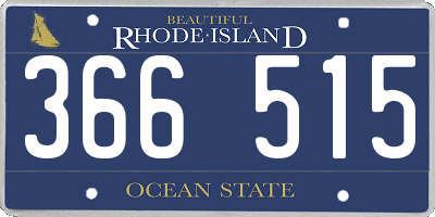 RI license plate 366515
