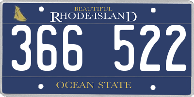 RI license plate 366522