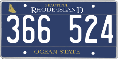 RI license plate 366524