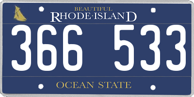 RI license plate 366533
