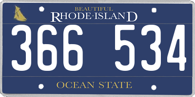 RI license plate 366534