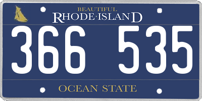 RI license plate 366535