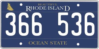 RI license plate 366536