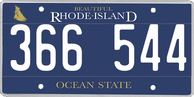 RI license plate 366544