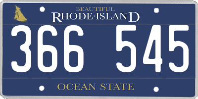 RI license plate 366545
