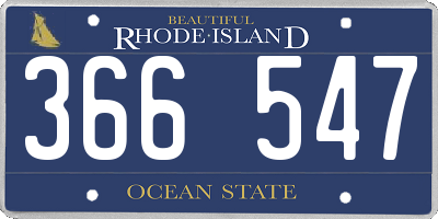 RI license plate 366547