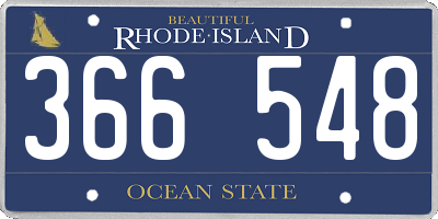 RI license plate 366548
