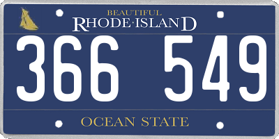 RI license plate 366549