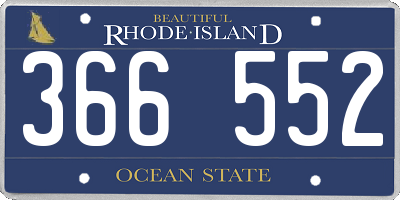 RI license plate 366552
