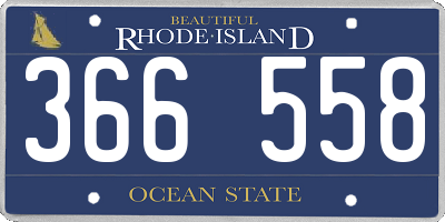 RI license plate 366558