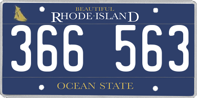 RI license plate 366563