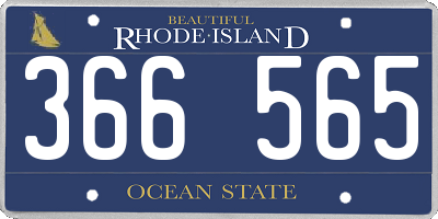RI license plate 366565