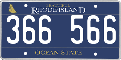 RI license plate 366566