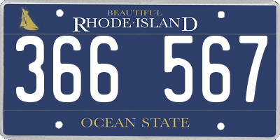 RI license plate 366567